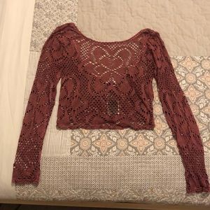 Urban Outfitters Long Sleeve Lace Crop - NWT